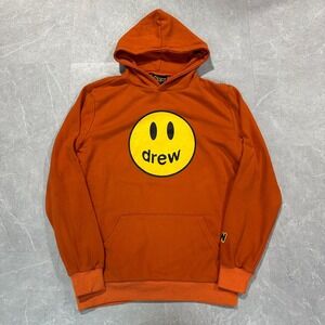 Drew House Mascot Hoodie Orange Smiley Face Logo Pullover Mens Large